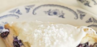 Blueberry Scones with Vanilla Icing