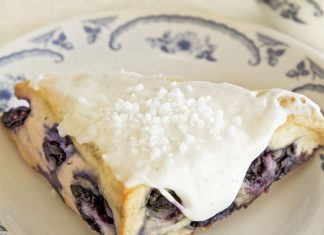 Blueberry Scones with Vanilla Icing
