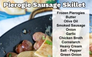 PIEROGIES SAUSAGE SKILLET