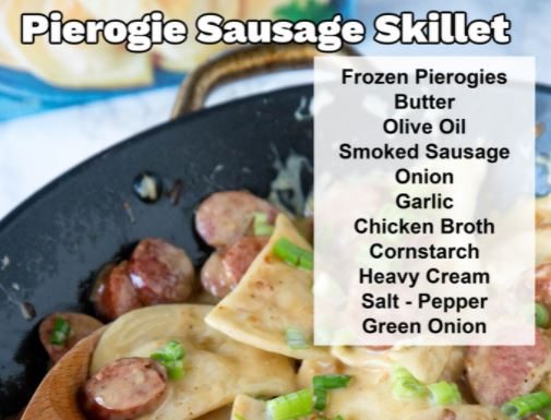 PIEROGIES SAUSAGE SKILLET