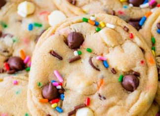 Cake Batter Chocolate Chip Cookies