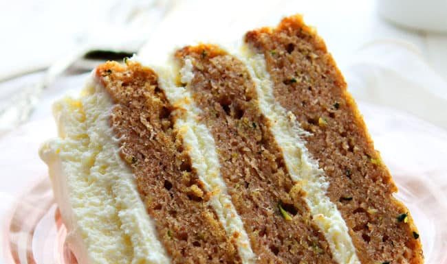 Zucchini Banana Layer Cake with Whipped Cream Cheese Frosting