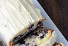 Blueberry Lime Pound Cake with Cream Cheese Frosting