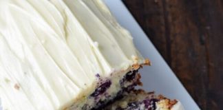 Blueberry Lime Pound Cake with Cream Cheese Frosting