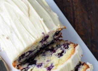 Blueberry Lime Pound Cake with Cream Cheese Frosting