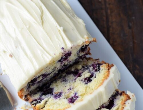 Blueberry Lime Pound Cake with Cream Cheese Frosting