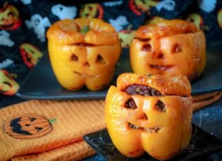 Jack-O’-Lantern Stuffed Peppers Recipe