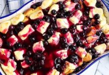 Blueberry Cream Cheese French Toast Casserole