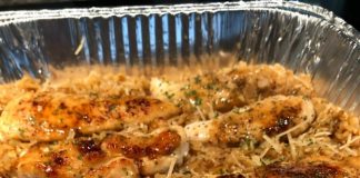 Chicken Scampi with Garlic Parmesan Rice