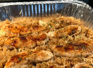 Chicken Scampi with Garlic Parmesan Rice