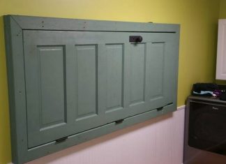 How To Make Your Laundry Room More Functional By Hanging A Door Sideways