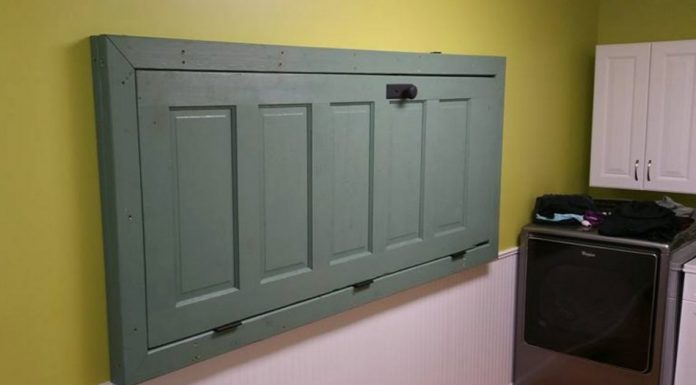 How To Make Your Laundry Room More Functional By Hanging A Door Sideways