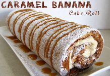 Caramel Banana Cake Roll