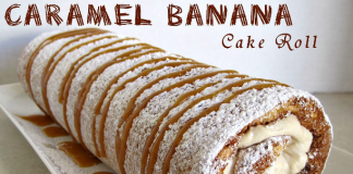 Caramel Banana Cake Roll