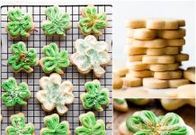 Vanilla Bean Shamrock Cookies