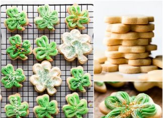 Vanilla Bean Shamrock Cookies