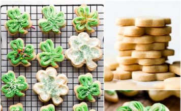 Vanilla Bean Shamrock Cookies