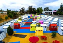Los Angeles Architects Turn Freeway Park Into A Colorful Transitional Tiny Home Village