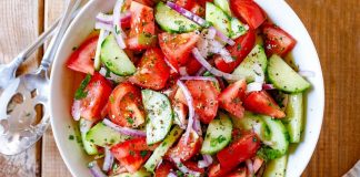 How To Make A Fresh, Marinated Tomato And Cucumber Salad