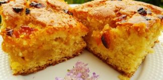 Fluffy Cake with Apricots and Jam