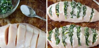 How to prepare a delicious Hasselback chicken with spinach and goat cheese?
