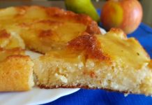 Butter and Vanilla Cake with Pears and Ricotta