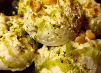 French Nougat Ice Cream with Fig Jam