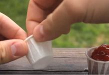 The right way to use these little ketchup cups