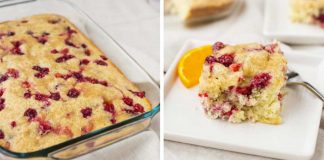 This orange and cranberry cake is the perfect dessert for an autumn evening.