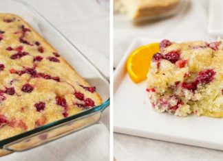 This orange and cranberry cake is the perfect dessert for an autumn evening.