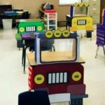 Teacher turns classroom desks into socially remote trucks
