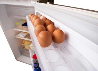 Why not keep the eggs in the refrigerator door?