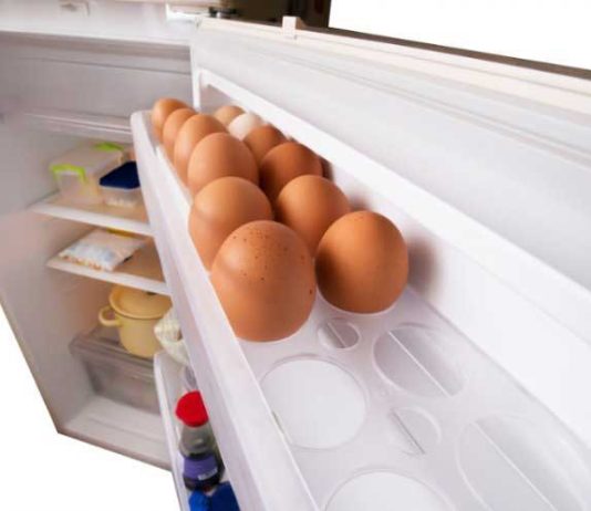 Why not keep the eggs in the refrigerator door?