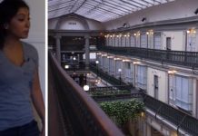 A woman lives in America’s oldest shopping mall after 48 abandoned stores were turned into homes.