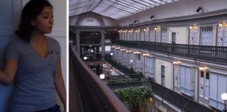 A woman lives in America’s oldest shopping mall after 48 abandoned stores were turned into homes.