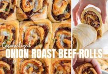 Caramelized Onion Roast Beef Rolls
