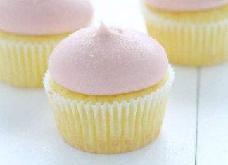 Lemon Cupcakes with Strawberry Buttercream