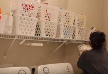 This tenant transformed her laundry room using only Dollar Store items.