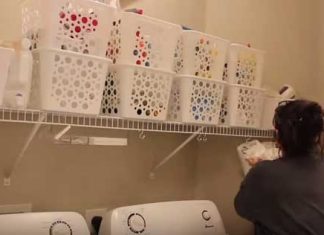 This tenant transformed her laundry room using only Dollar Store items.