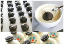 SNOWMAN OREO BALLS – How cute!