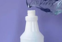 Two ingredient bathroom cleaning spray.