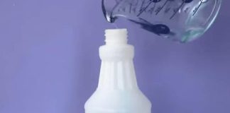 Two ingredient bathroom cleaning spray.