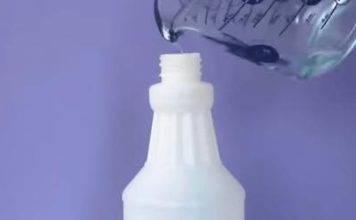 Two ingredient bathroom cleaning spray.