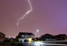Potential risks of showering or washing dishes during a storm