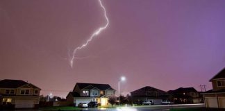 Potential risks of showering or washing dishes during a storm