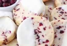 Cranberry Almond Shortbread Cookies