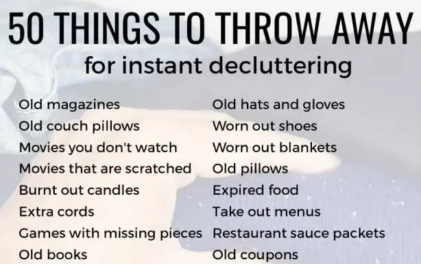 50 Things To Toss Today For A More Organized, Decluttered Home
