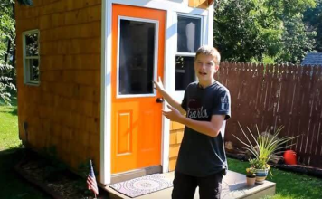 A 13-Year-Old Boy Spent Just 1,500 Dollars To Build His Own Tiny Home