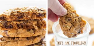 Flourless Peanut Butter Chocolate Chip Cookies
