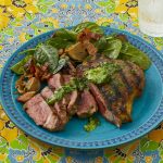 Garlic Butter Steak with Warm Spinach Salad